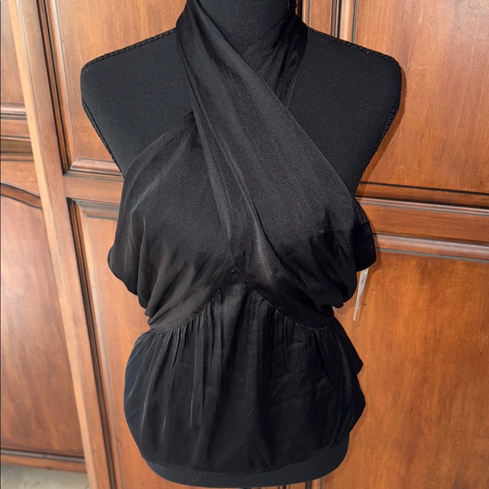French Connection Black Halter Blouse